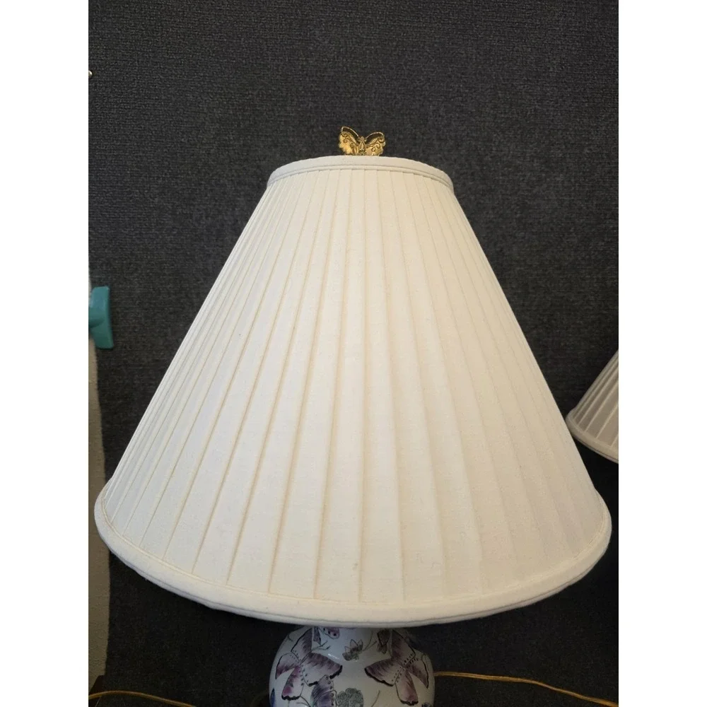 Rare Regency Frederick Cooper Mariposa Butterfly Table Lamps W Original Shades